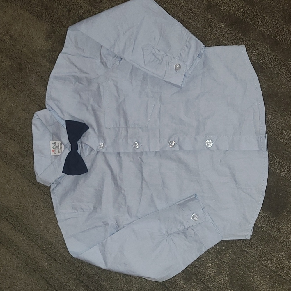 NWOT Dress Shirt with Snap On Bow Tie